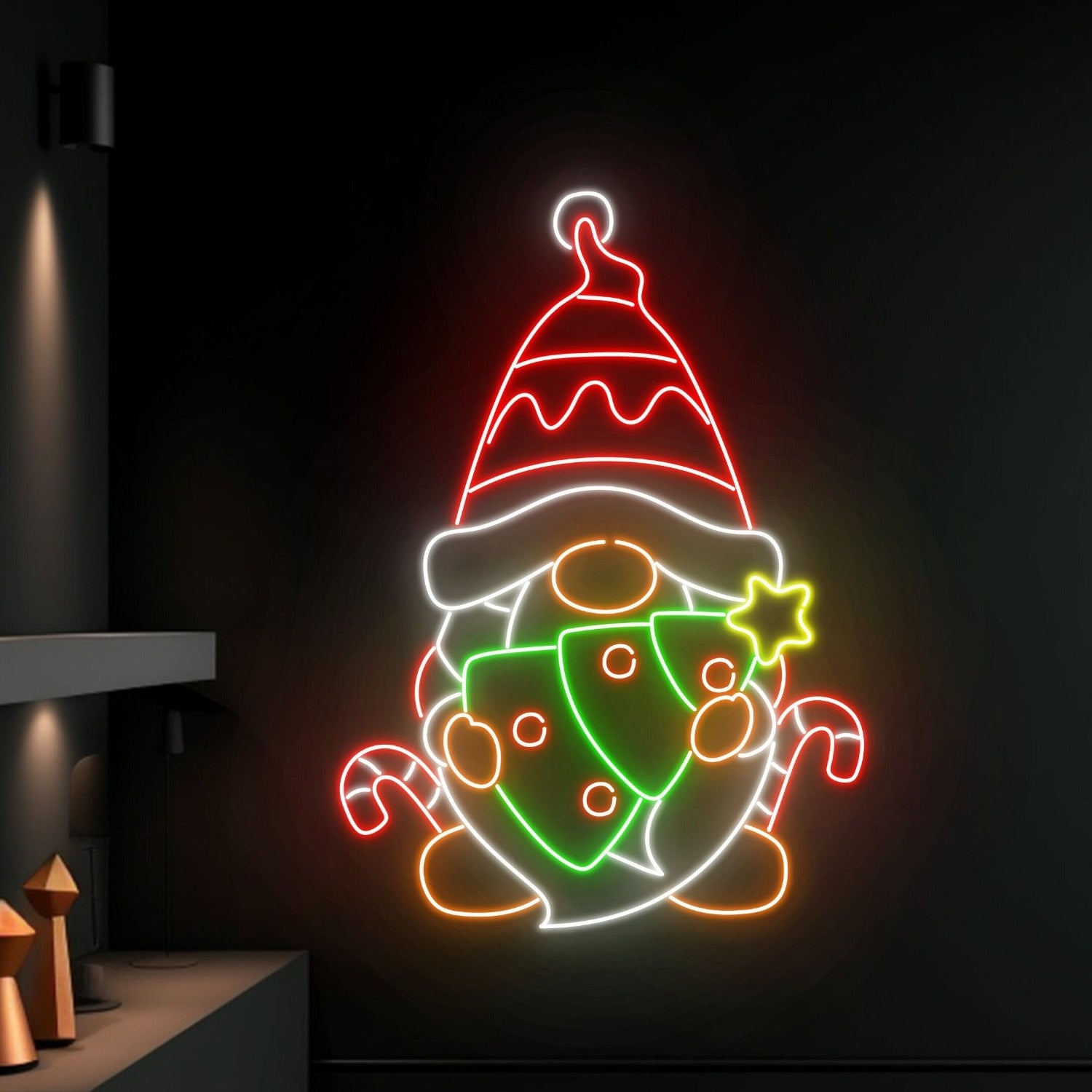 Santa Claus Hug Christmas Tree Led Neon Sign | Shineneon