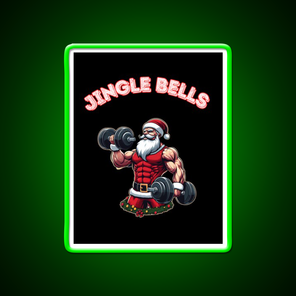 Santa Claus Jingle Bells Man Cave Bar Led Neon Sign Rgb Color