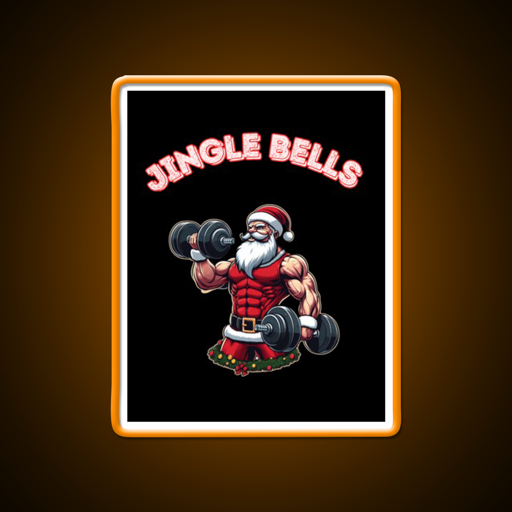 Santa Claus Jingle Bells Man Cave Bar Led Neon Sign Rgb Color