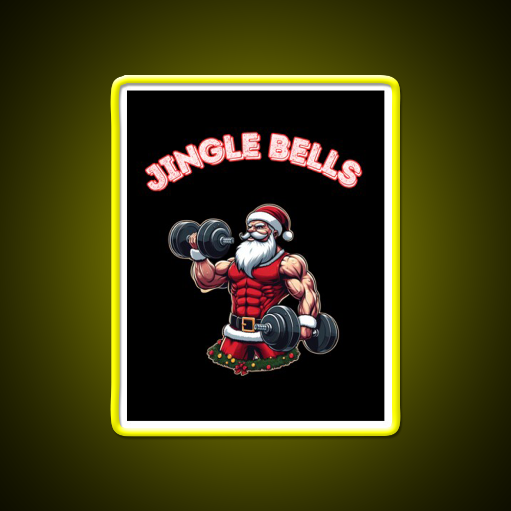 Santa Claus Jingle Bells Man Cave Bar Led Neon Sign Rgb Color