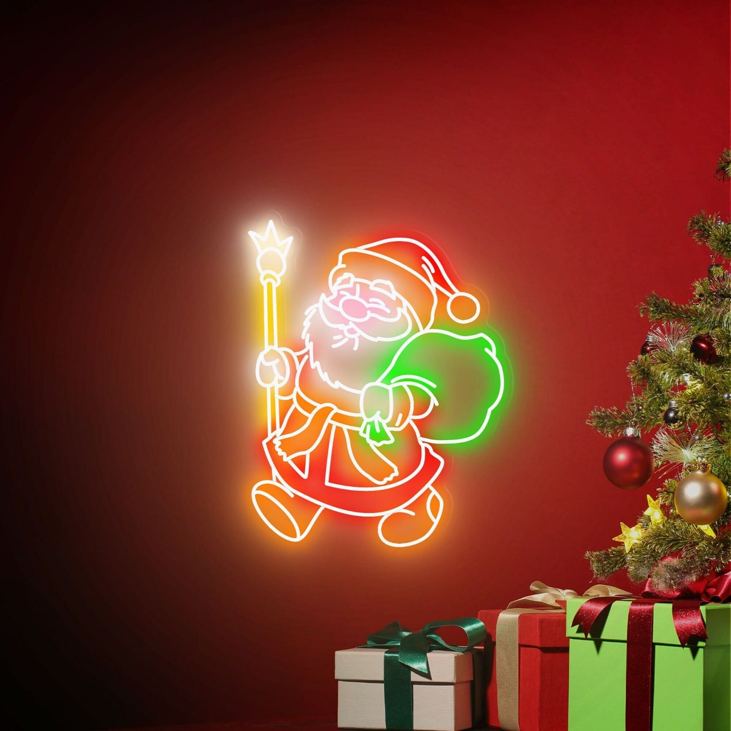 Santa Claus Led Neon Sign Father Christmas Led Neon Sign For Home | Shineneon