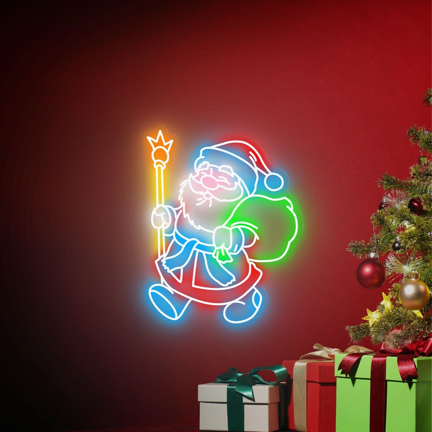 Santa Claus Led Neon Sign Father Christmas Led Neon Sign For Home | Shineneon