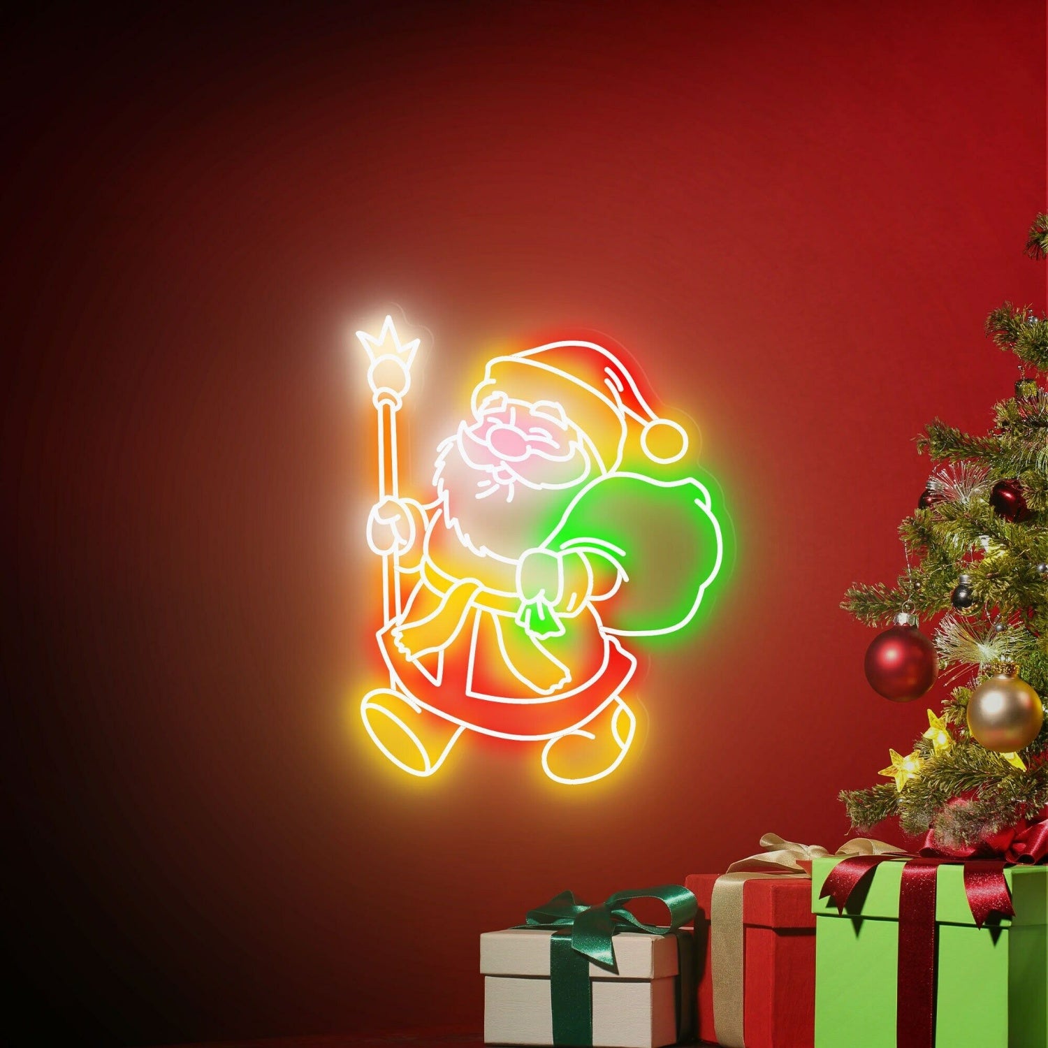 Santa Claus Led Neon Sign Father Christmas Led Neon Sign For Home | Shineneon