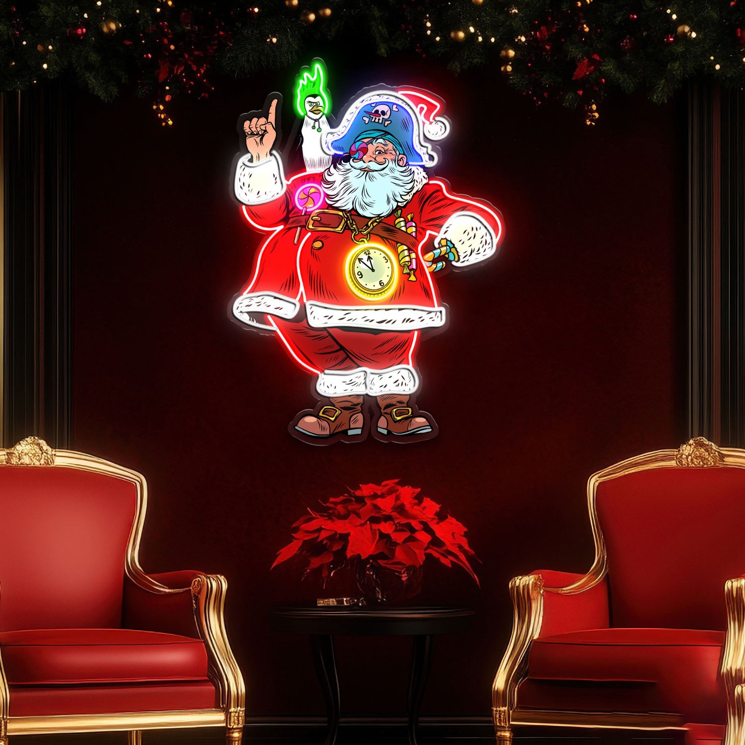 Santa Claus Pirate Penguin Acrylic Led Neon Sign | Shineneon