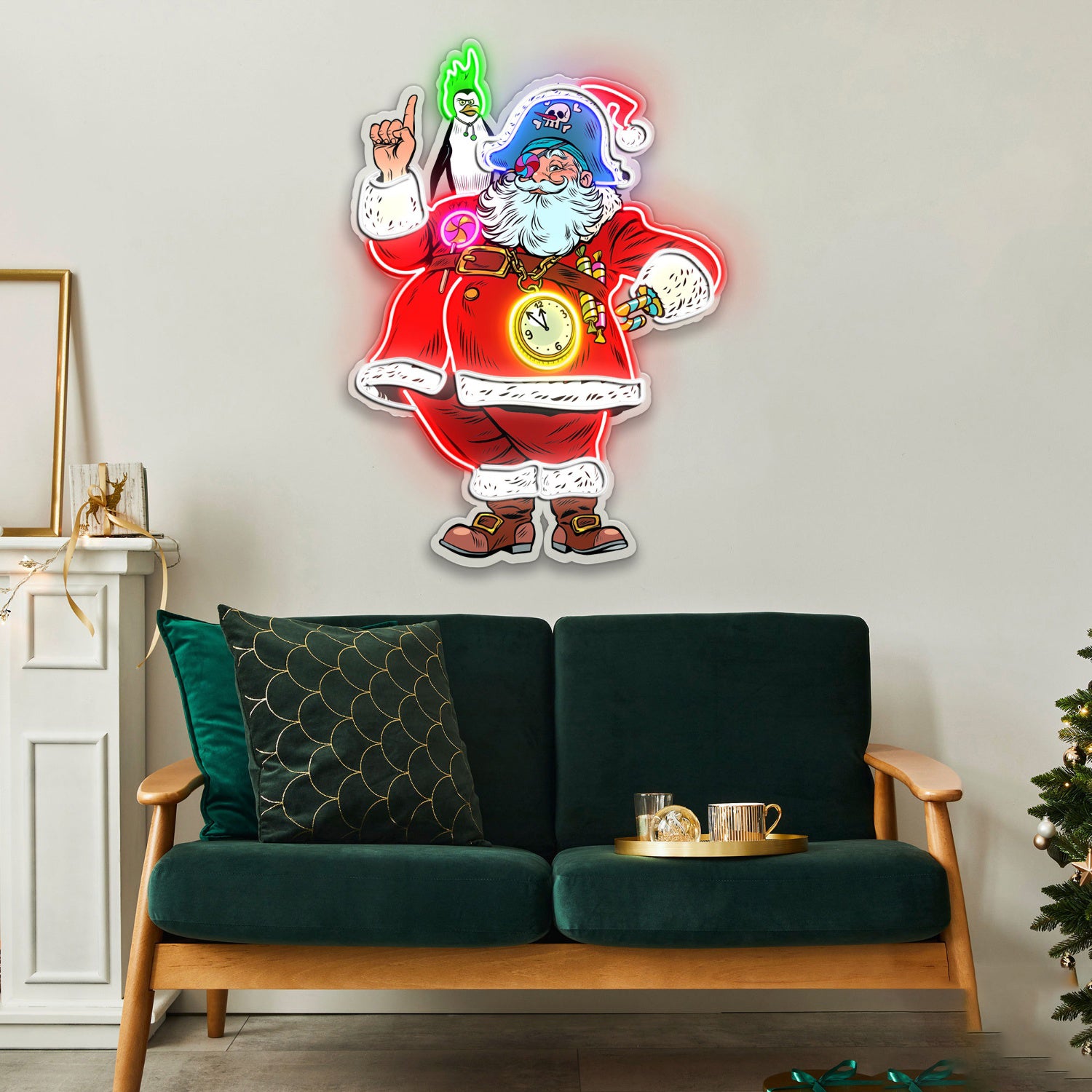 Santa Claus Pirate Penguin Acrylic Led Neon Sign | Shineneon