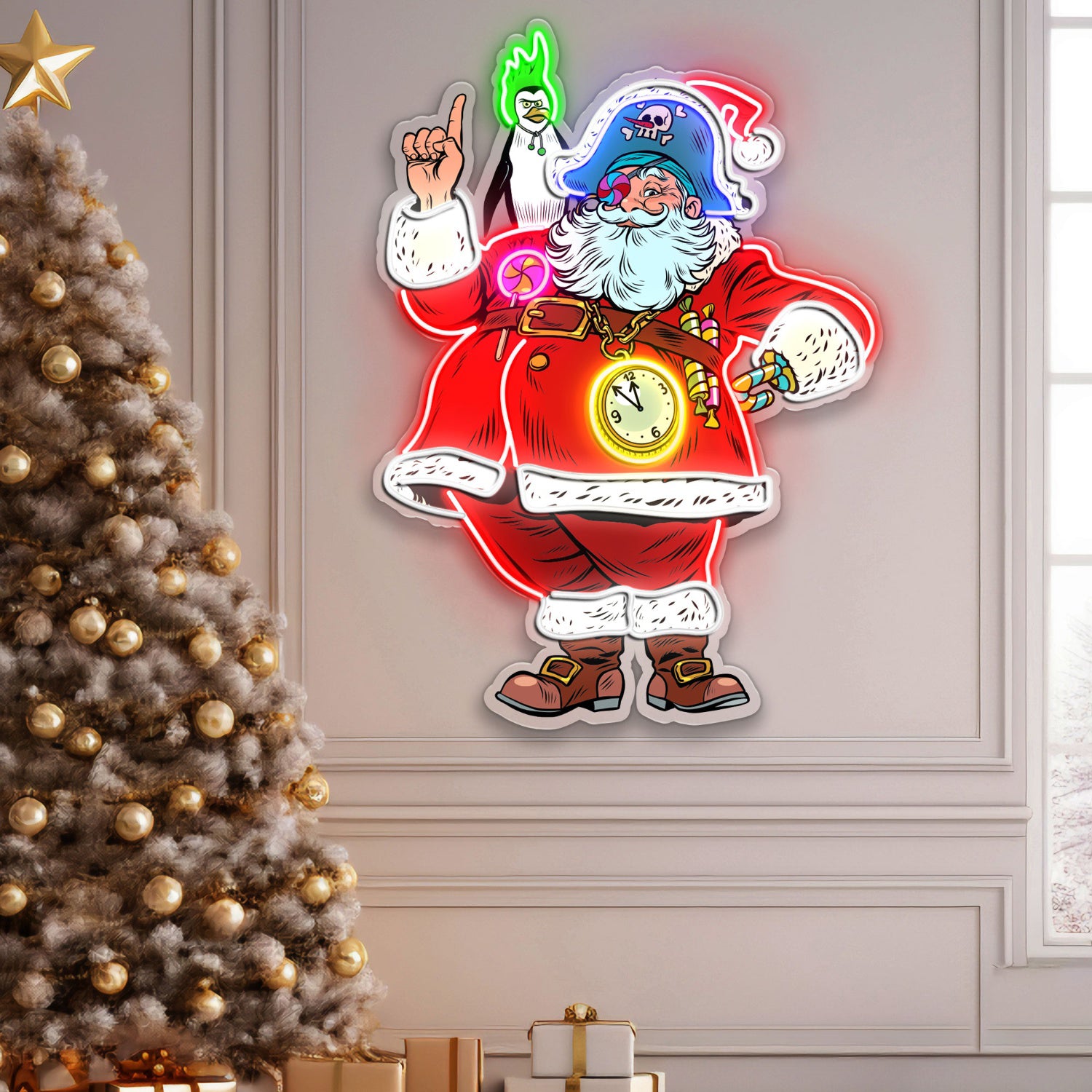 Santa Claus Pirate Penguin Acrylic Led Neon Sign | Shineneon