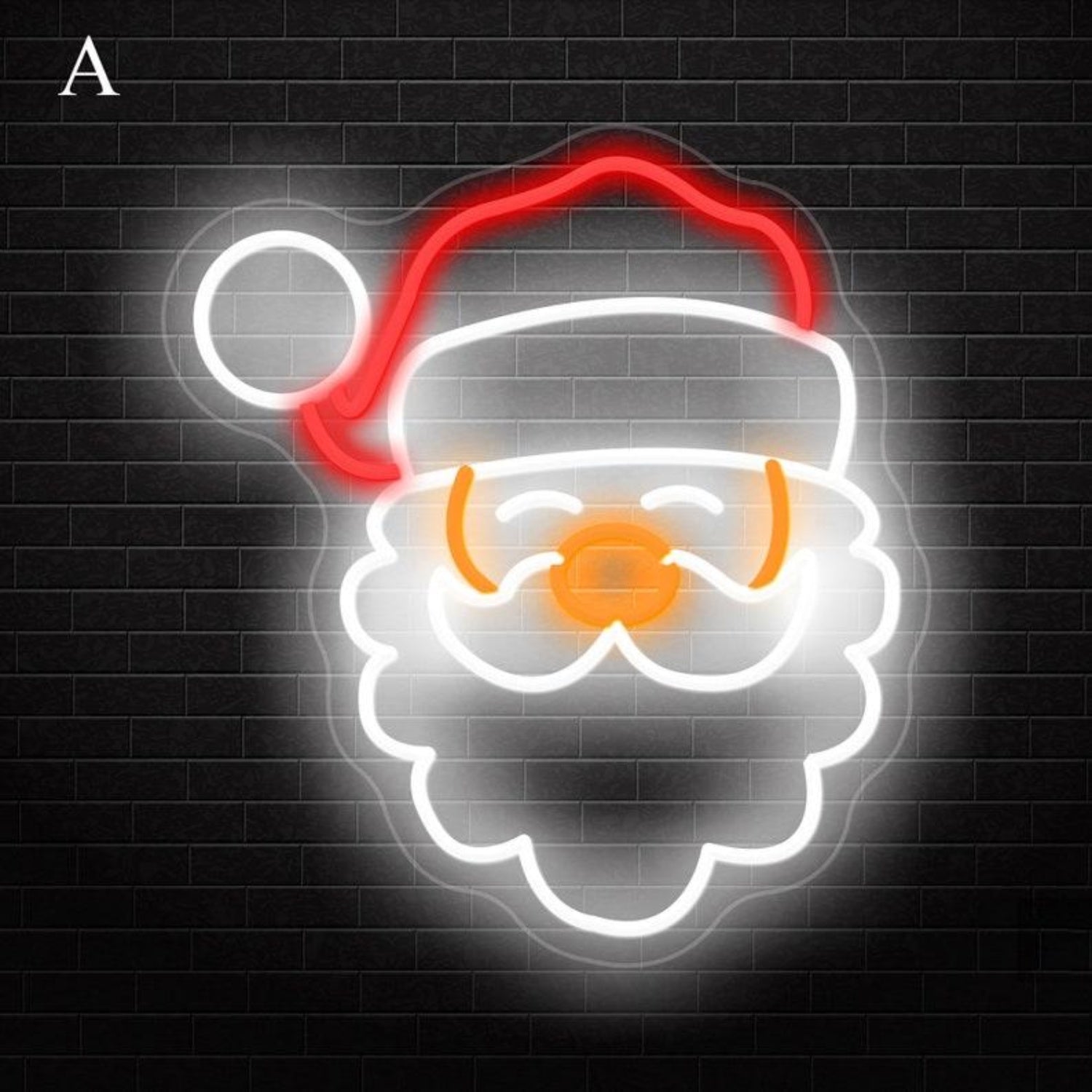 Santa Claus Red-White-Orange Face Led Neon Sign Christmas Home Bar Wall Decor | Shineneon