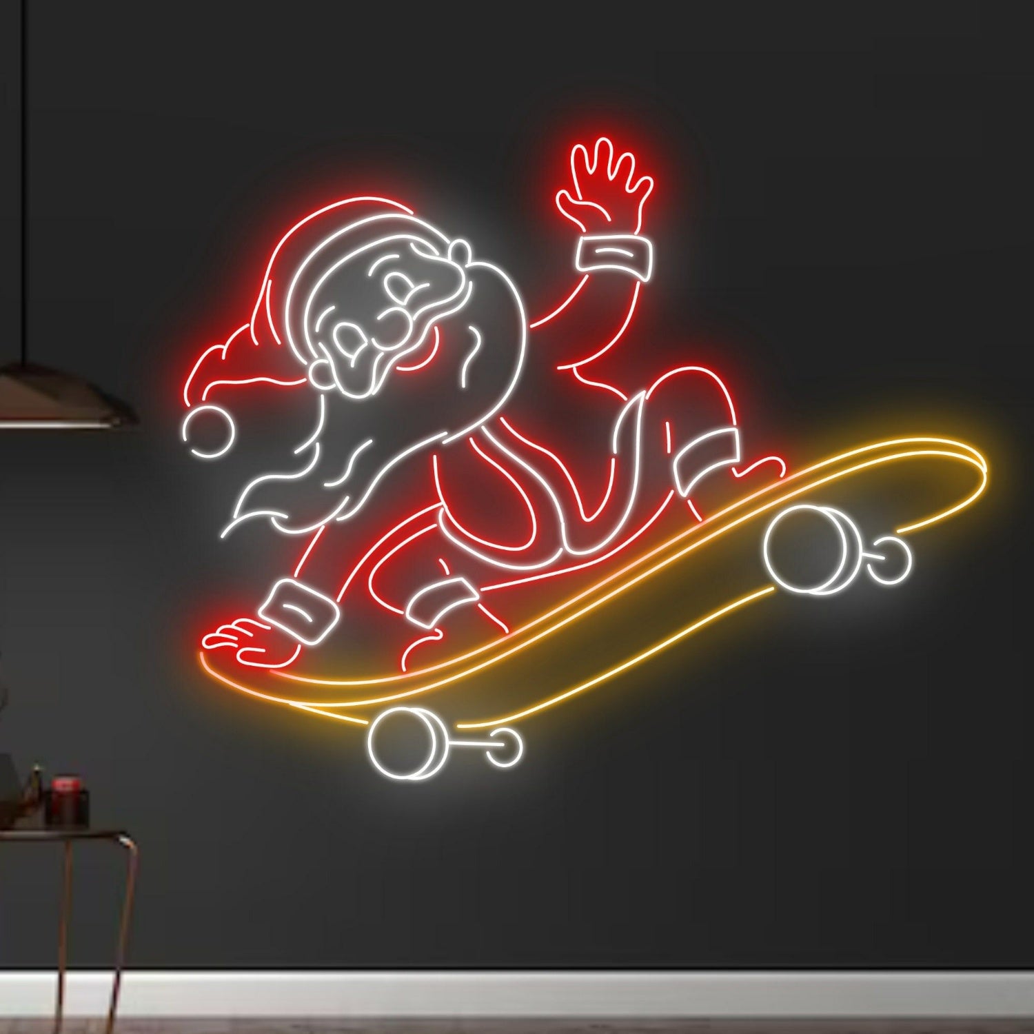 Santa Claus Skateboarding Led Neon Sign | Shineneon