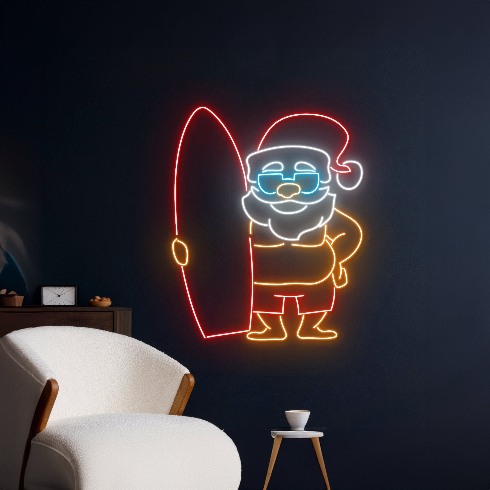 Santa Claus Surfing Neon Sign - Shineneon