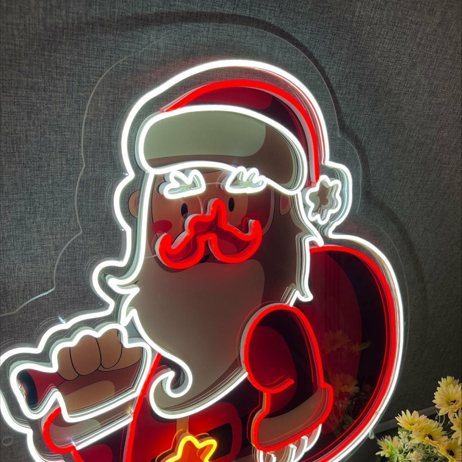 Santa Claus Uv Printed Artwork Spark Holiday Magic | Shineneon