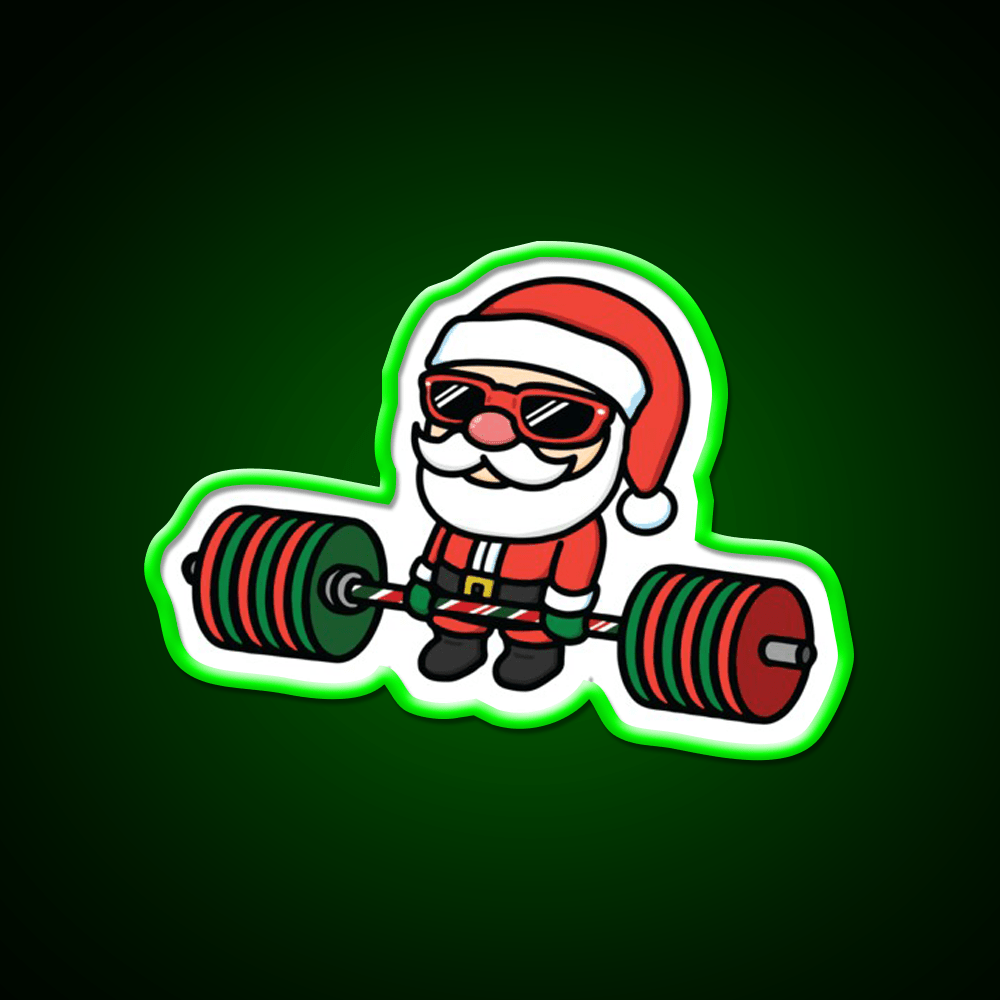 Santa Deadlift Gym Fitness Led Neon Sign Rgb Color - Shineneon