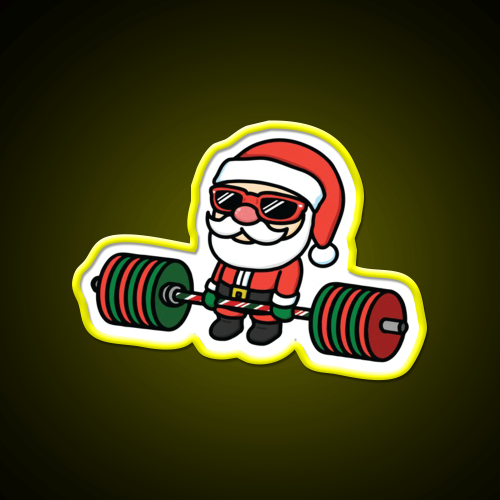 Santa Deadlift Gym Fitness Led Neon Sign Rgb Color - Shineneon