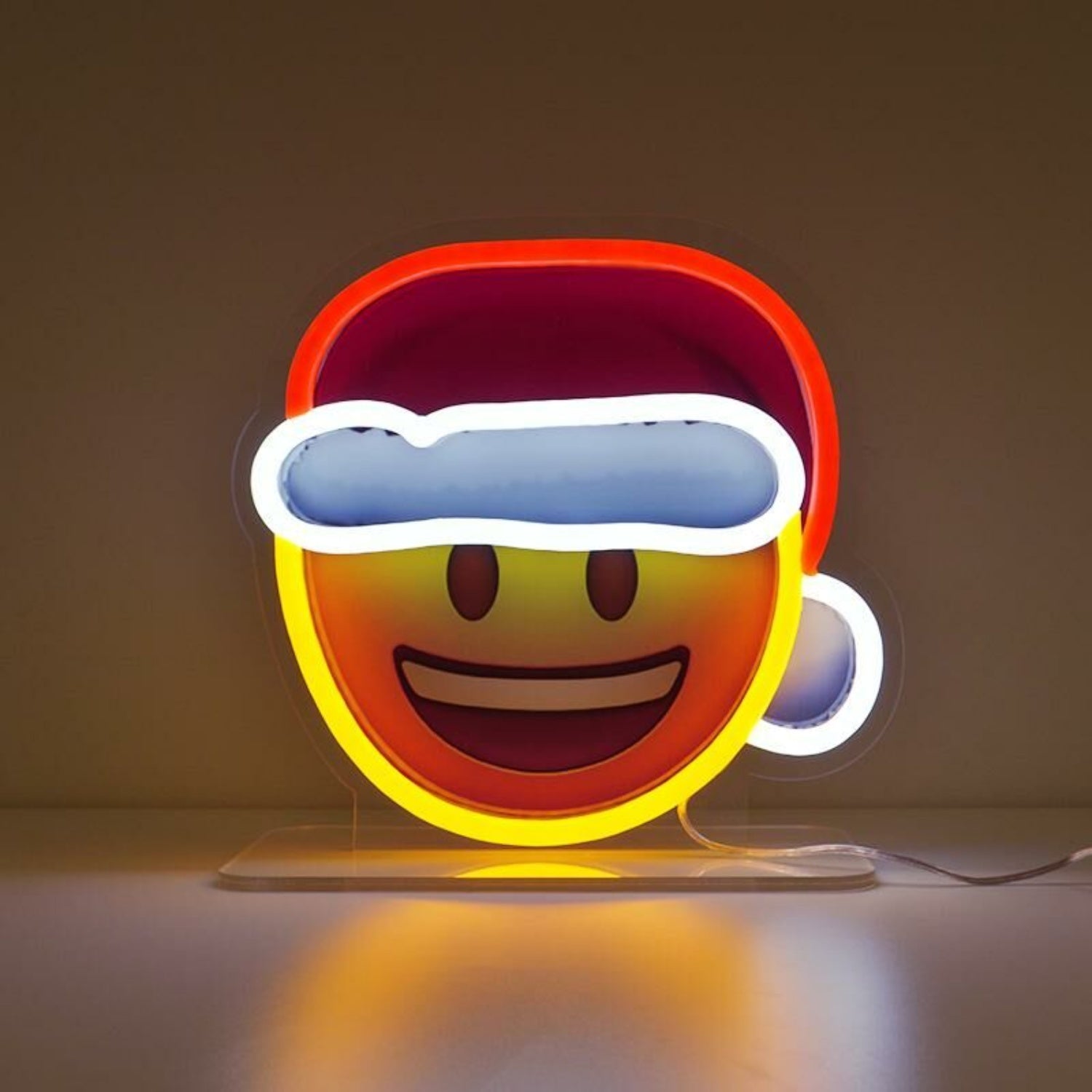 Santa Emoji Neon Sign Adds Festivity To Christmas Decorations | Shineneon