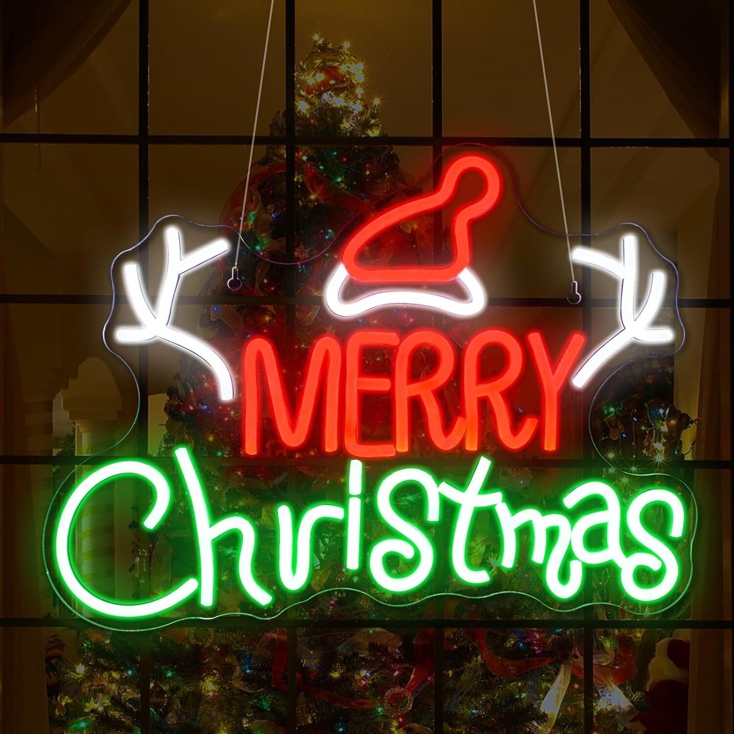 Santa Hat And Merry Christmas Neon Sign Holiday Cheer | Shineneon