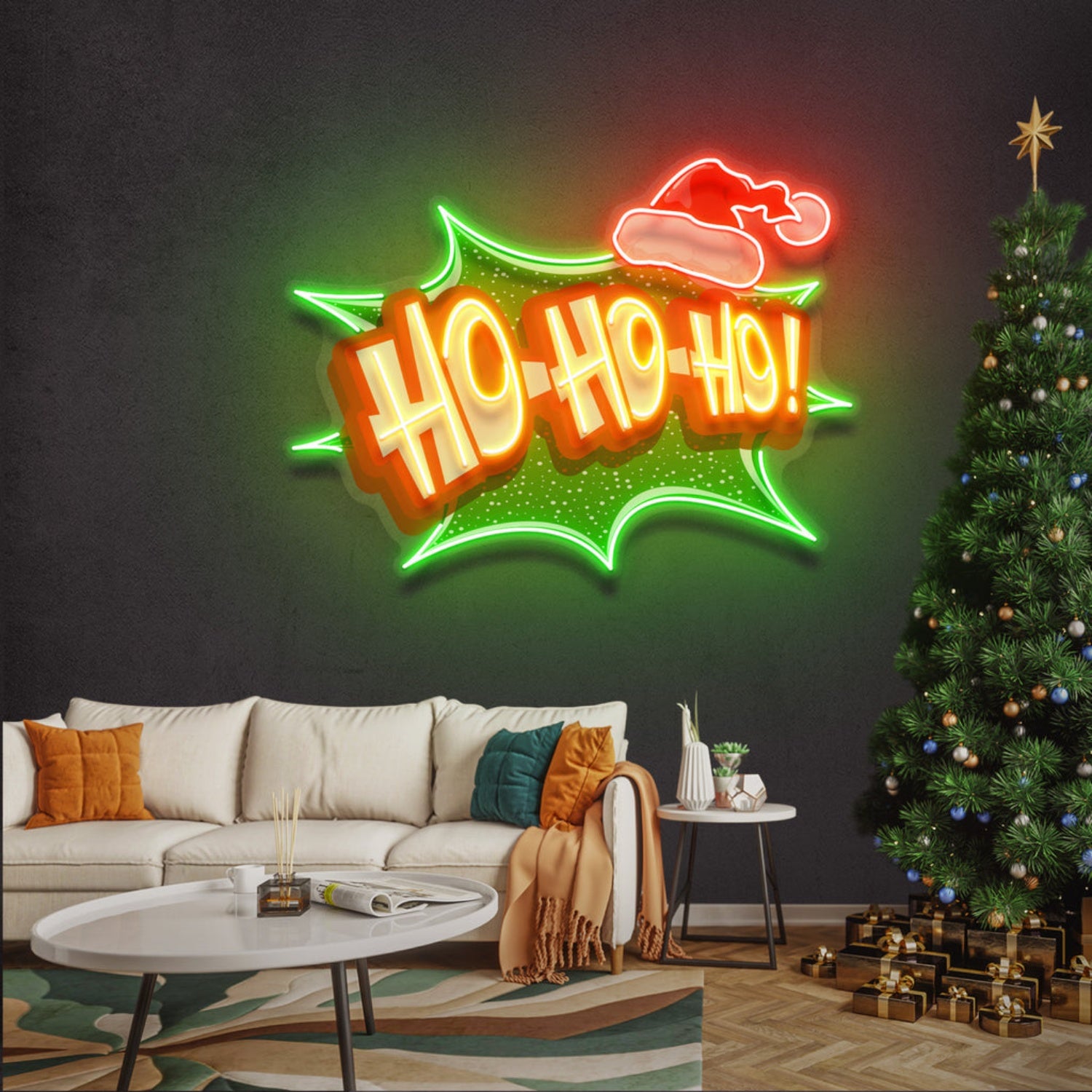 Santa Laughing Neon Acrylic Artwork | Shineneon