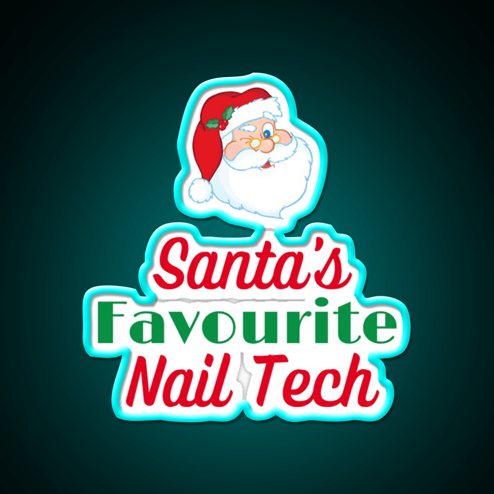 Santas Favourite Nail Tech Nail Salon Led Neon Sign Rgb Color - Shineneon