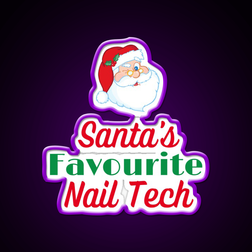 Santas Favourite Nail Tech Nail Salon Led Neon Sign Rgb Color - Shineneon