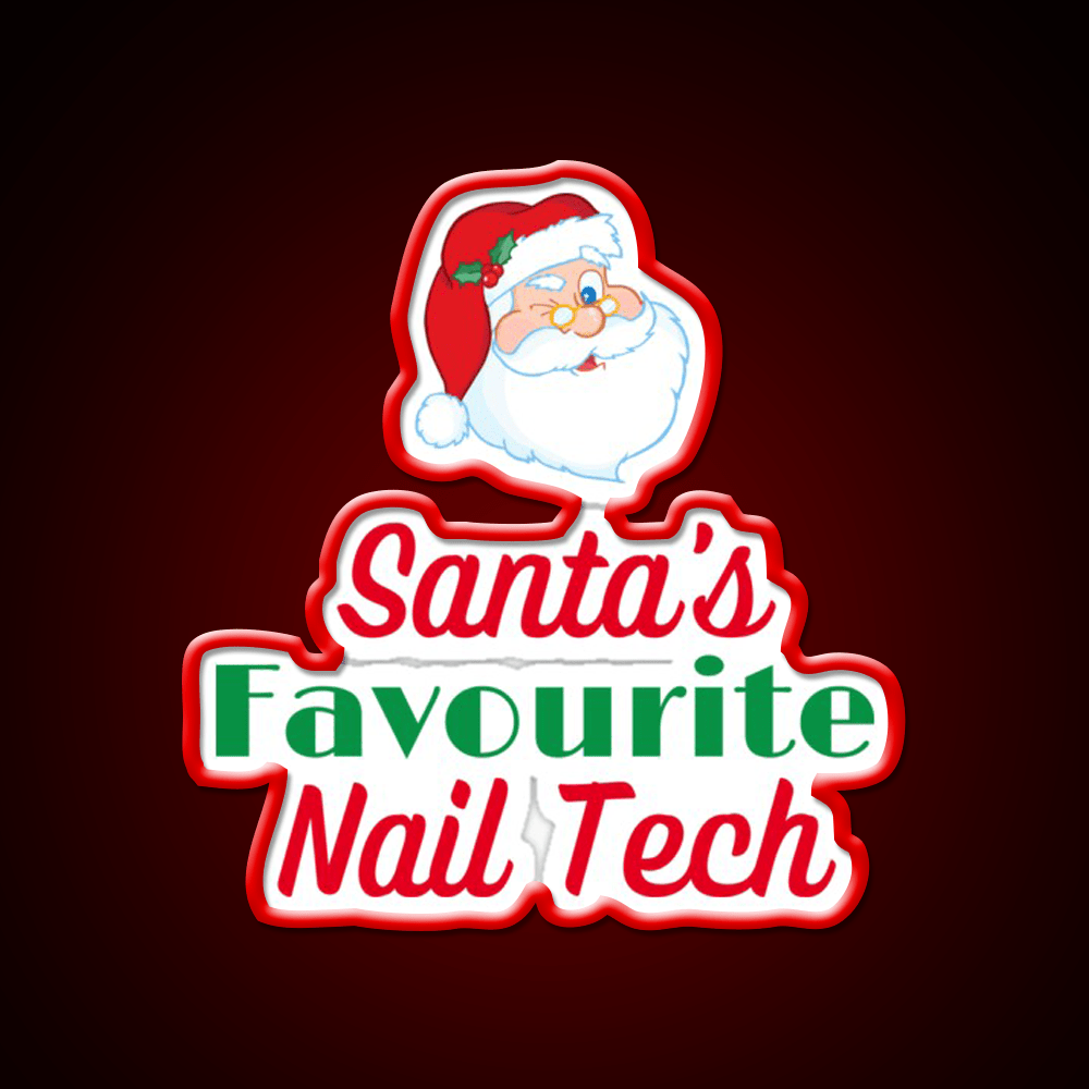 Santas Favourite Nail Tech Nail Salon Led Neon Sign Rgb Color - Shineneon