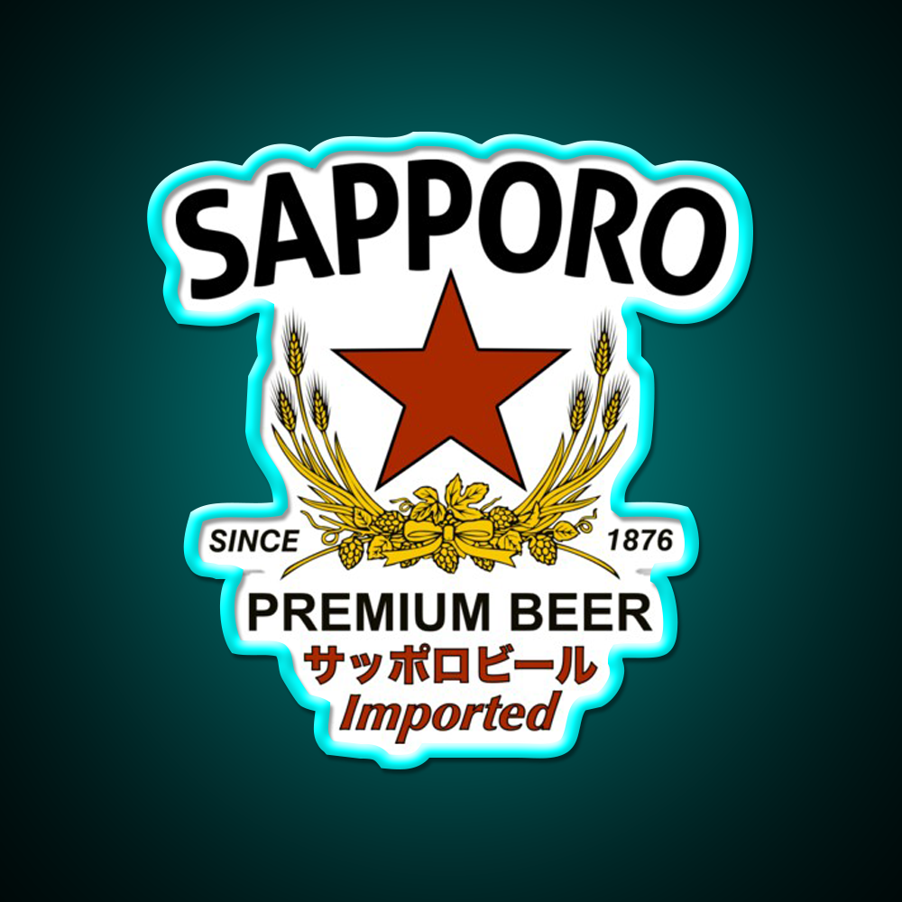 Sapporo Beer Bar Decor Led Neon Sign Business Neon Sign Rgb Color - Size and dimension reference