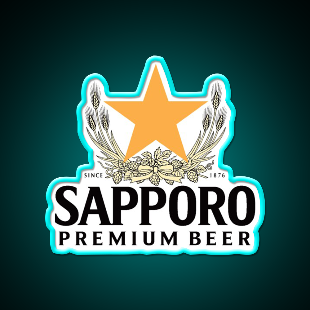 Sapporo Logo Beer Bar Decor Led Neon Sign Rgb Color - Size and dimension reference