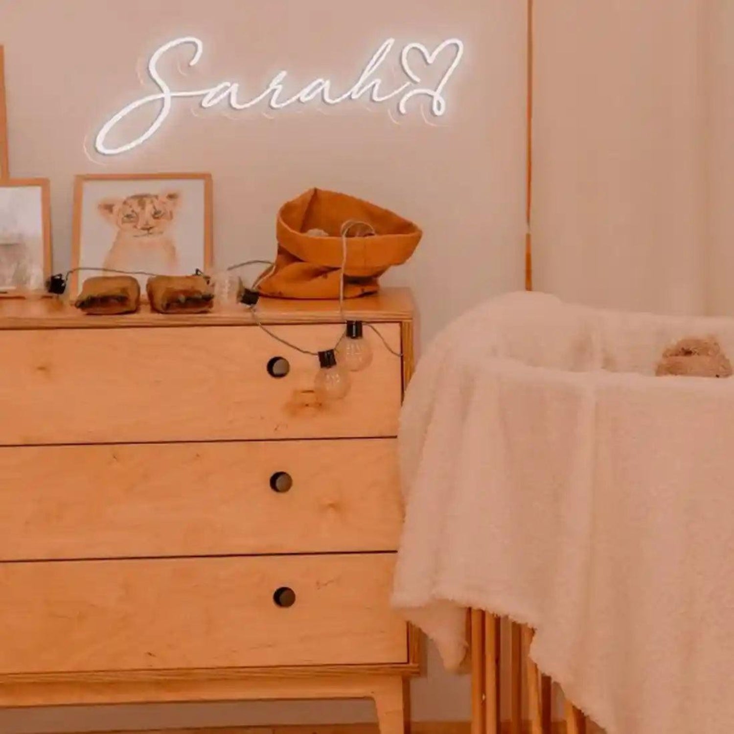 Sarah Name And Heart Led Neon Sign Cozy Bedroom Decor | Shineneon