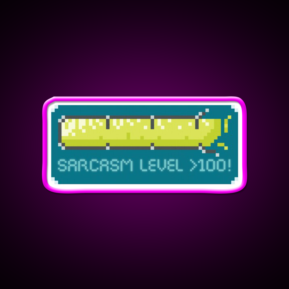 Sarcasm Level Over 100 Man Cave Bar Led Neon Sign Rgb Color