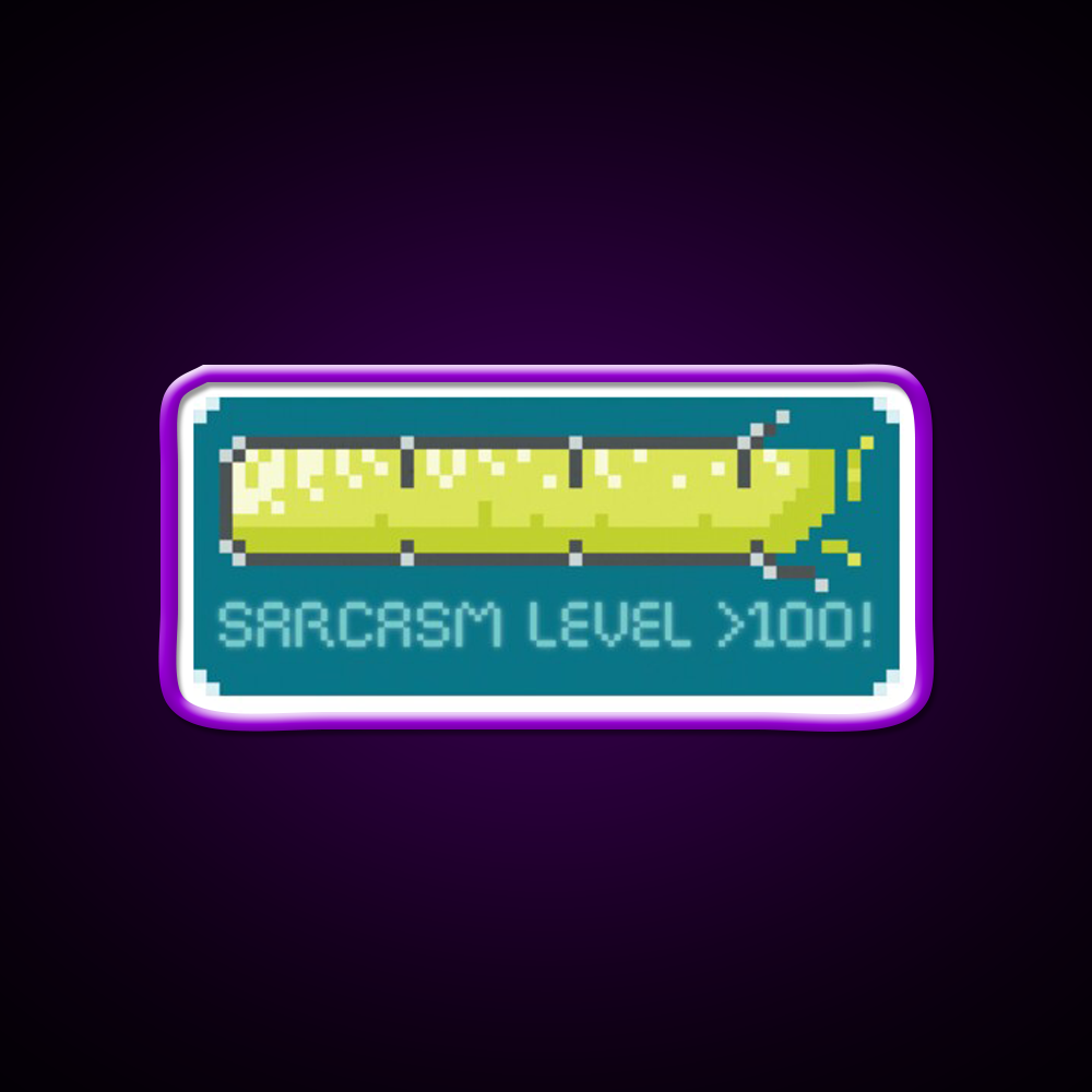 Sarcasm Level Over 100 Man Cave Bar Led Neon Sign Rgb Color