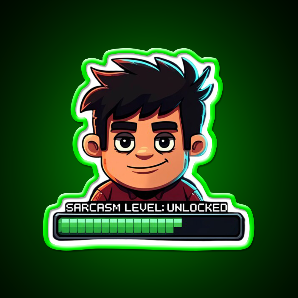 Sarcasm Level Unlocked Gamer Bar Design Man Cave Bar Led Neon Sign