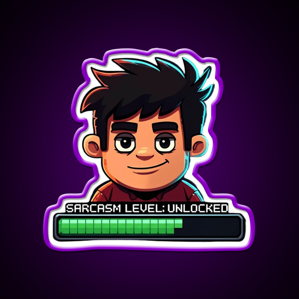 Sarcasm Level Unlocked Gamer Bar Design Man Cave Bar Led Neon Sign