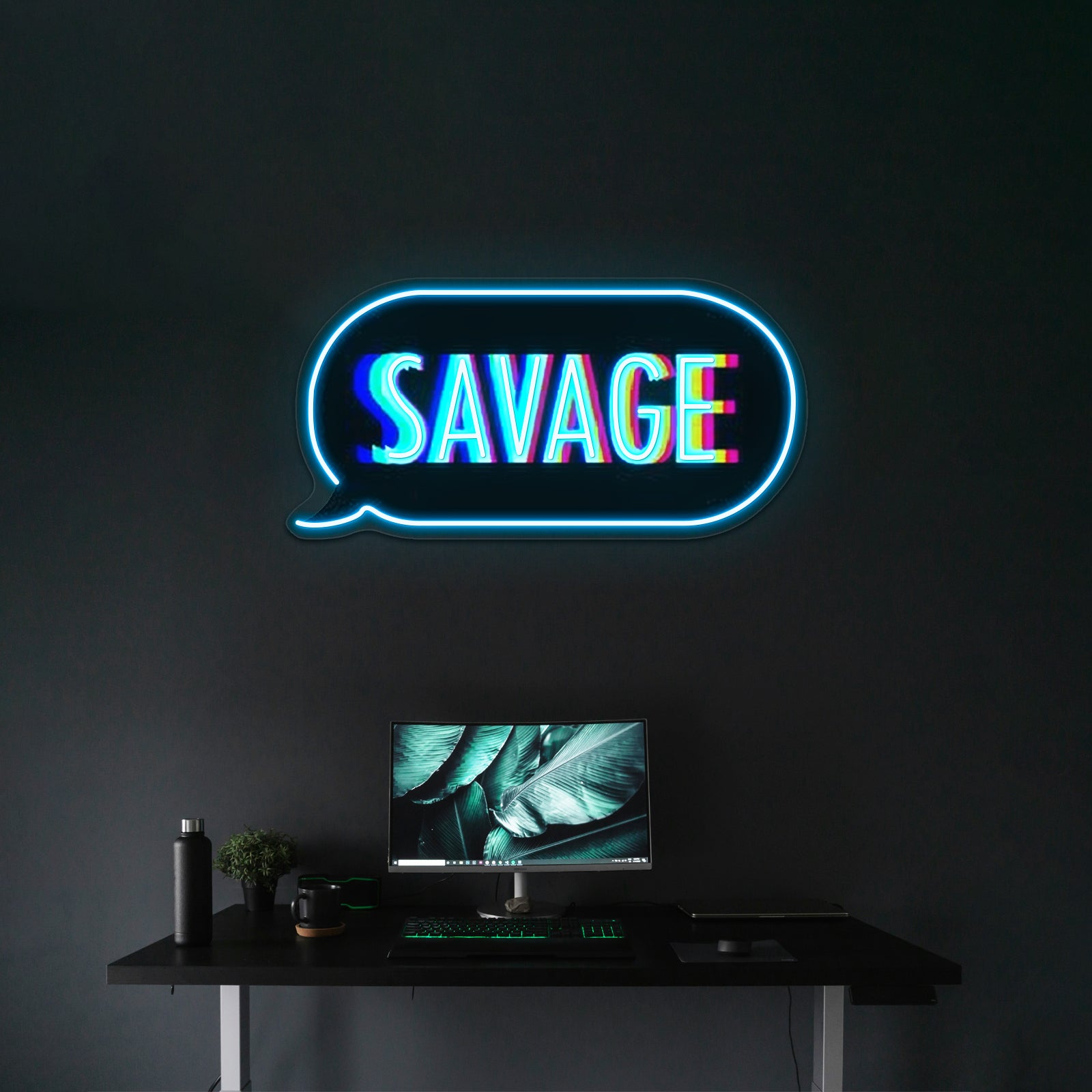 Savage Text Bubble Artwork Custom Led Signs | Shineneon