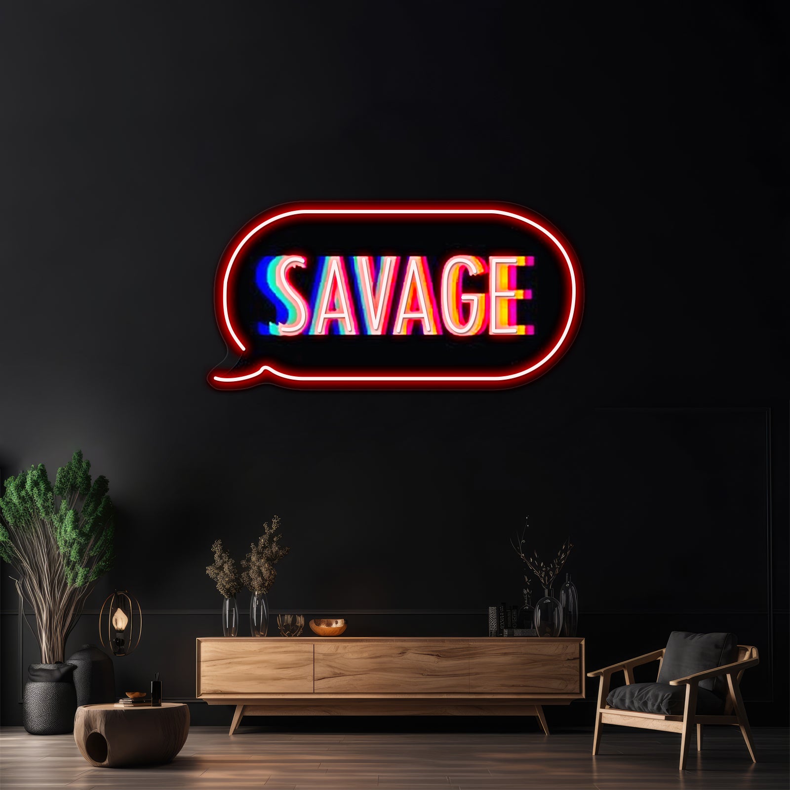 Savage Text Bubble Artwork Custom Led Signs | Shineneon