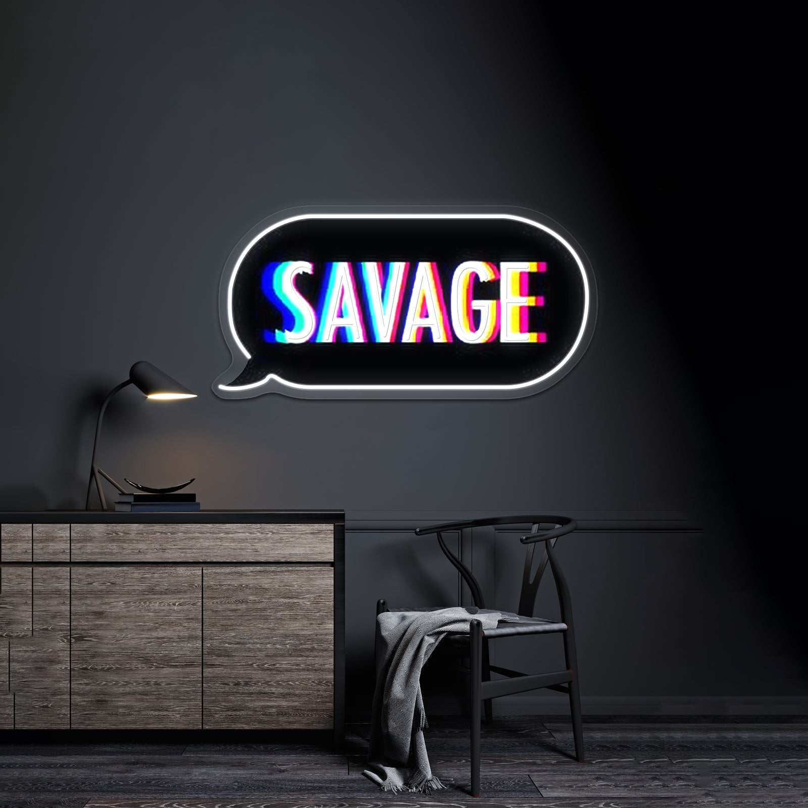 Savage Text Bubble Artwork Custom Led Signs | Shineneon