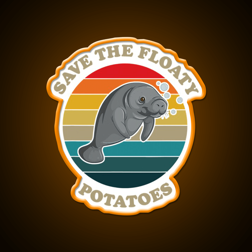 Save The Floaty Potatoes Humor Snack Food Led Neon Sign Rgb Color - Shineneon