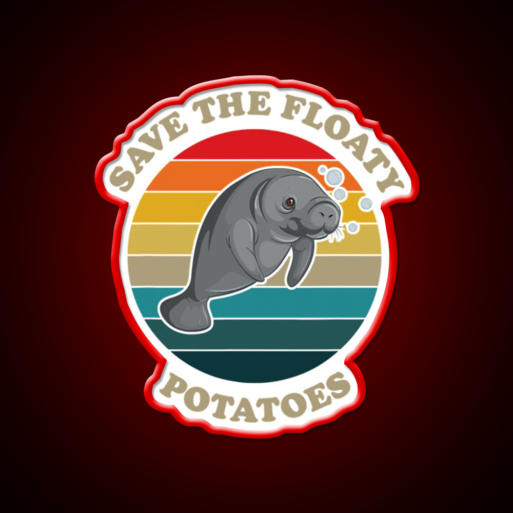 Save The Floaty Potatoes Humor Snack Food Led Neon Sign Rgb Color - Shineneon