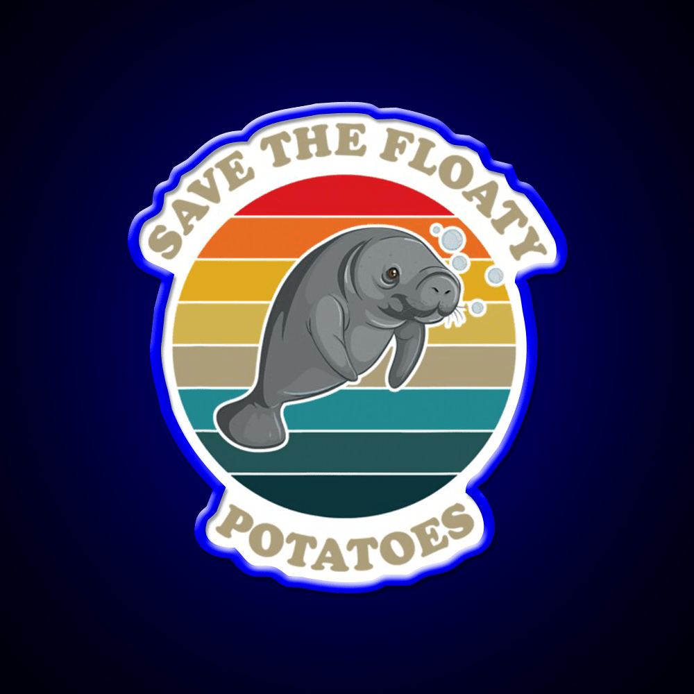 Save The Floaty Potatoes Humor Snack Food Led Neon Sign Rgb Color - Shineneon