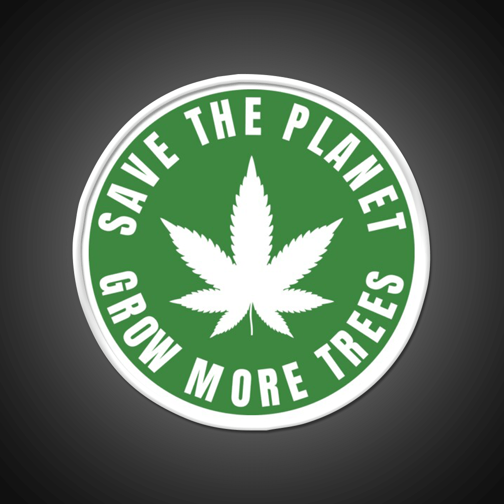Save The Planet Grow More Trees Hemp Inspired Green Leaf Led Neon Sign Rgb Color - Shineneon
