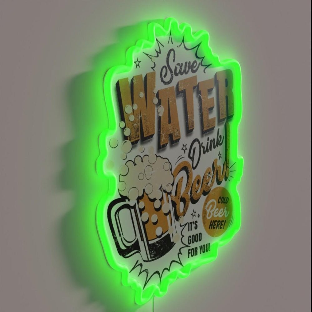 Save The Water Rgb Led Neon Sign - Shineneon