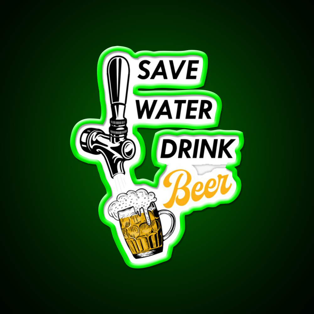 Save Water Drink Beer Bar Decor Led Neon Sign Rgb Color - LED neon sign view 8
