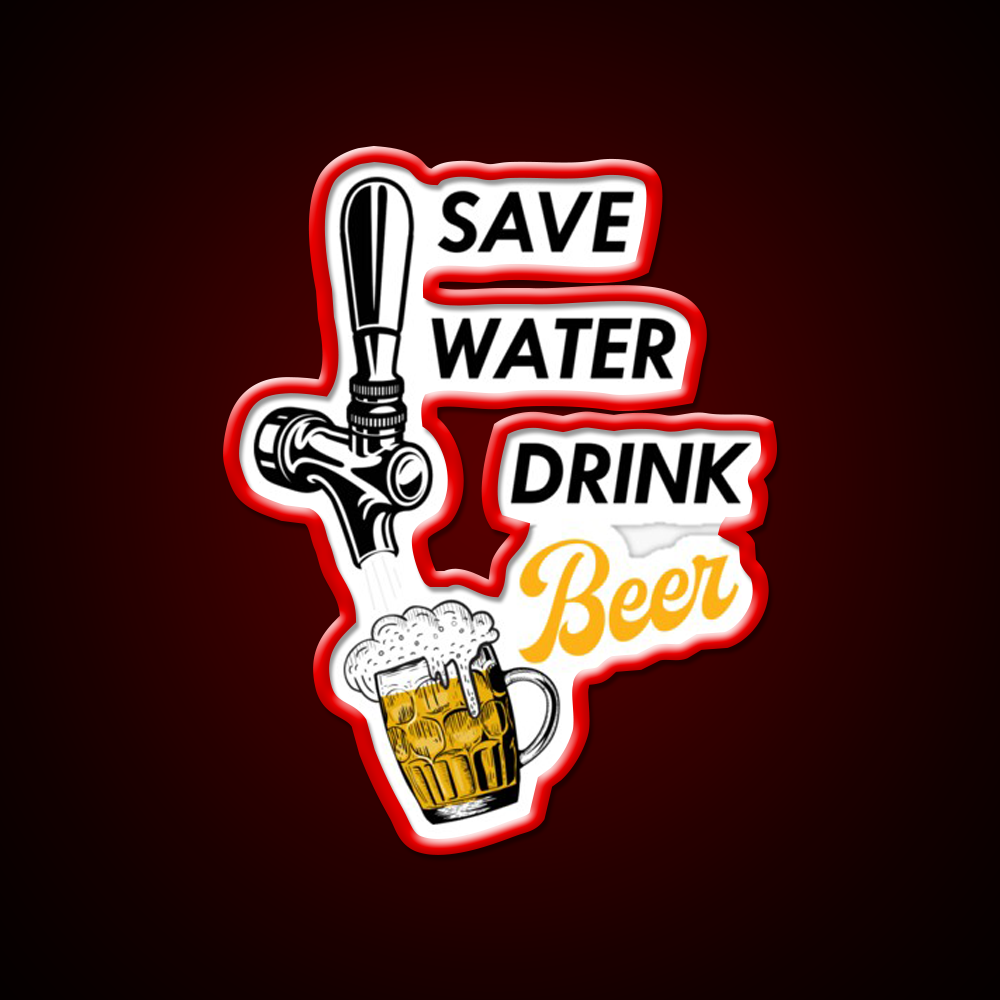 Save Water Drink Beer Bar Decor Led Neon Sign Rgb Color - LED neon sign view 10
