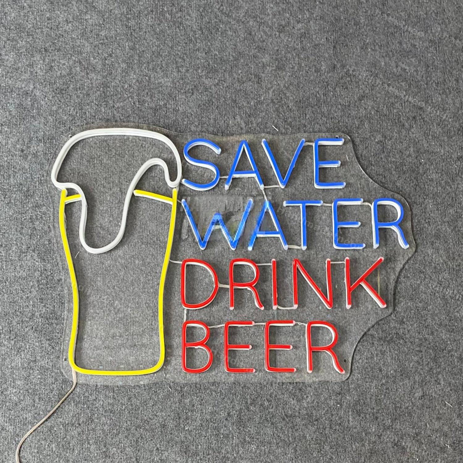Save Water Drink Beer Led Neon Sign | Shineneon
