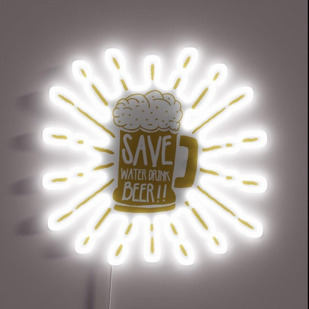 Save Water Drink Beer Rgb Led Neon Sign - Shineneon