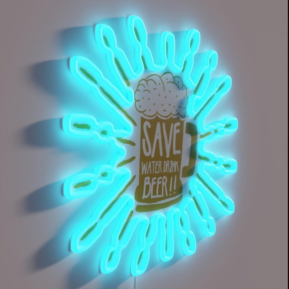 Save Water Drink Beer Rgb Led Neon Sign - Shineneon
