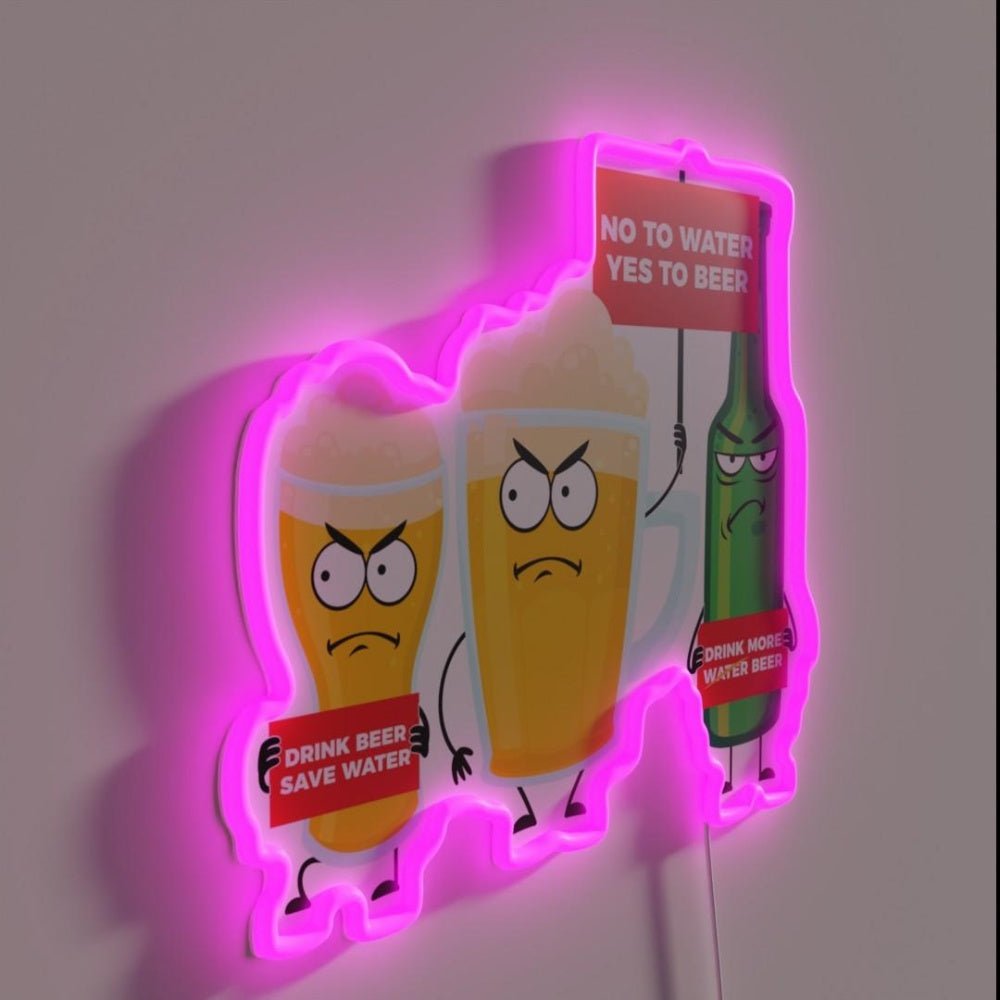 Save Water Drink Beer Type E Rgb Led Neon Sign - Shineneon