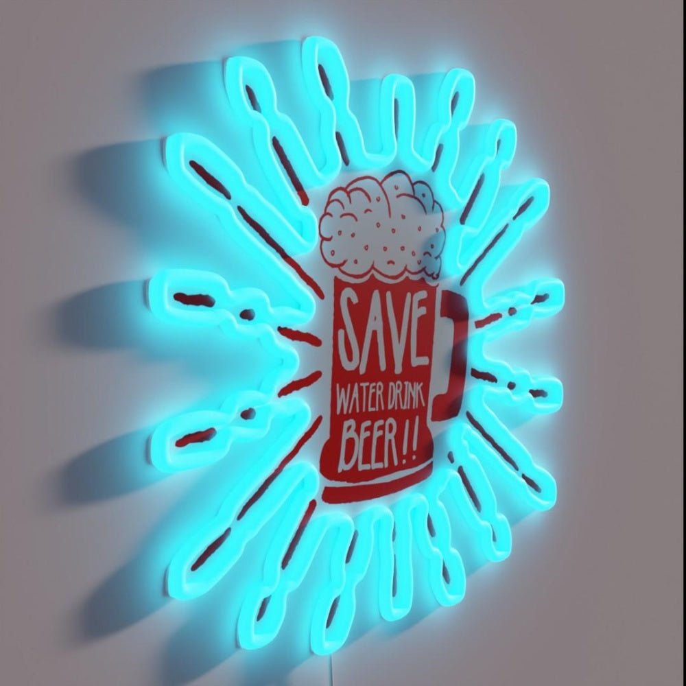 Save Water Drink Beer Type F Rgb Led Neon Sign - Shineneon