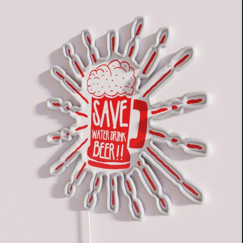 Save Water Drink Beer Type F Rgb Led Neon Sign - Shineneon