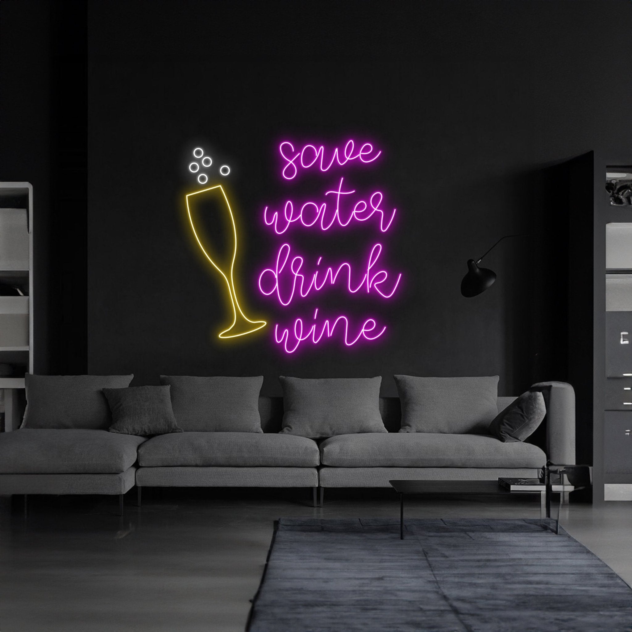 Save Water Drink Champagne Led Sign Bar Neon Sign - Shineneon