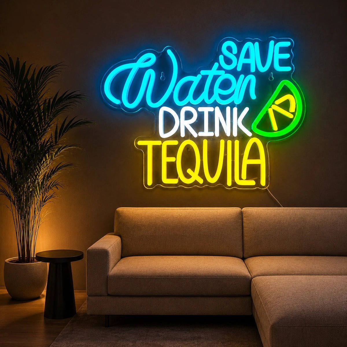 Save Water Drink Tequila Lime LED Neon Sign - Shineneon