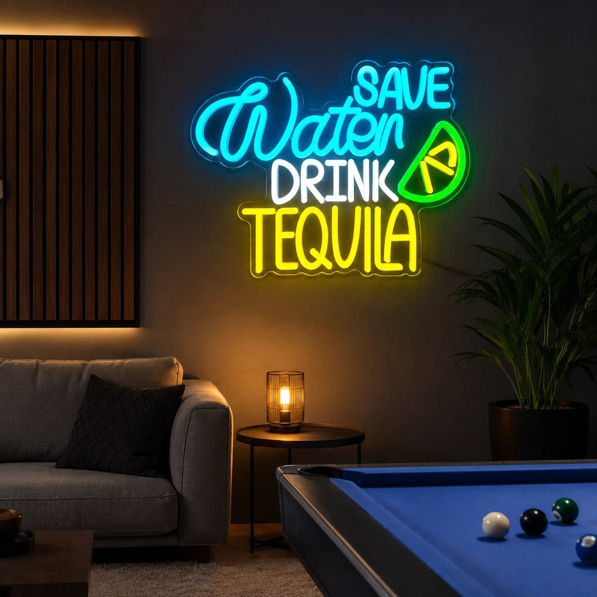 Save Water Drink Tequila Lime LED Neon Sign - Shineneon
