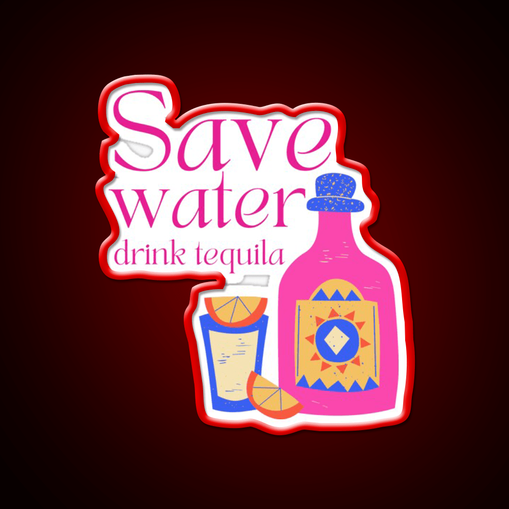 Save Water Drink Tequila Party Drink Tequila Led Neon Sign Bar Led Sign Rgb Color - Shineneon