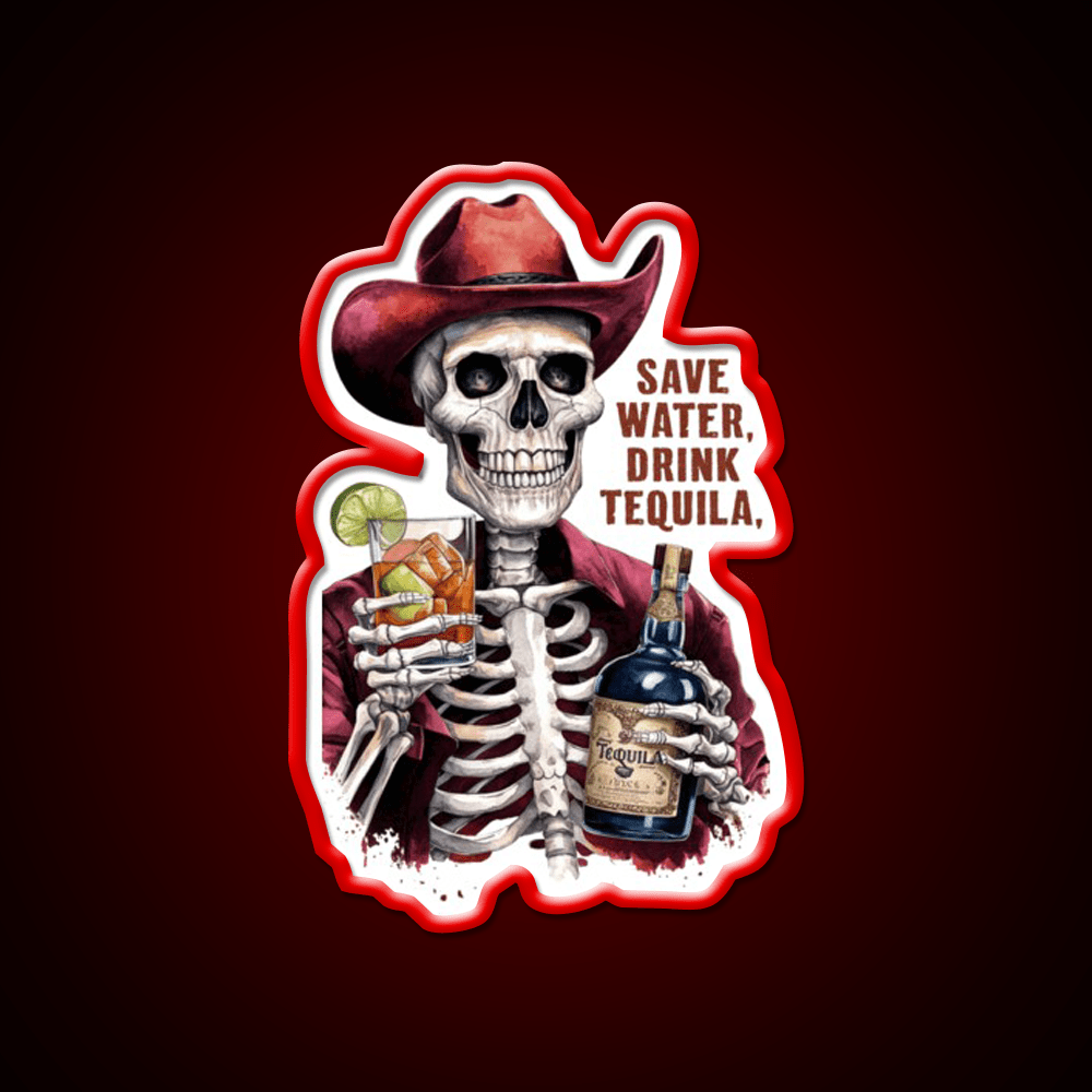 Save Water Drink Tequila Party Drink Tequila Led Neon Sign Wall Light Rgb Color - Shineneon